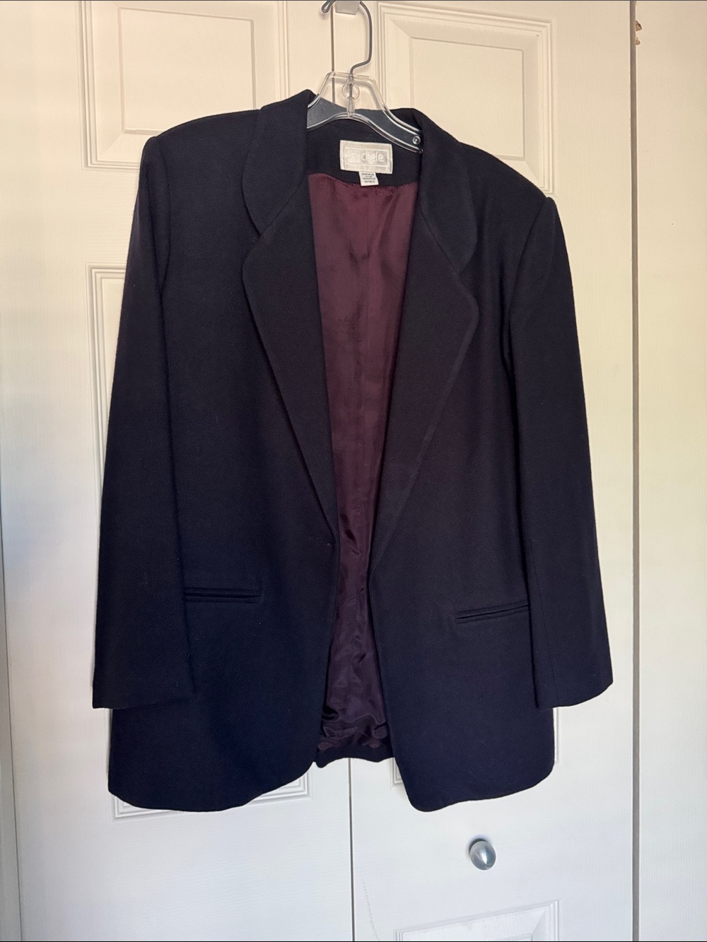Michele Dark Navy Wool Blazer Lined